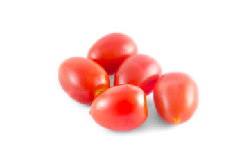 Tomatoes on white background