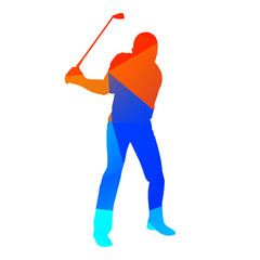 Abstract geometrical vector golfer