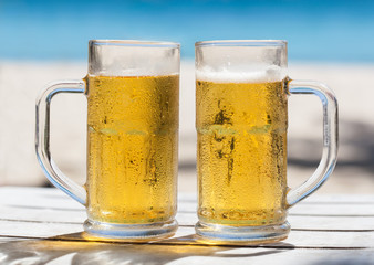 Two glasses of beer