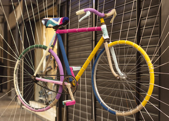 Fototapeta na wymiar Coloured bicycle