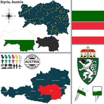 Map of Styria, Austria