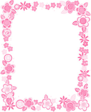 vector rectangular frame of flowers and pastel colors  