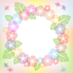 Round floral frame for your design.