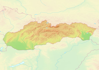 Karte der Slowakei ohne Beschriftung
