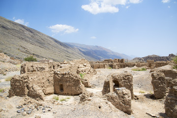 Fototapeta na wymiar Ruins in Tanuf Oman