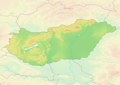 Karte von Ungarn ohne Beschriftung