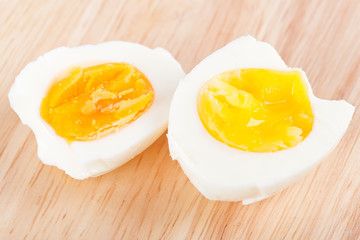 Eggs on wooden board