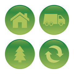 Abstract Sustainability objects on a white background