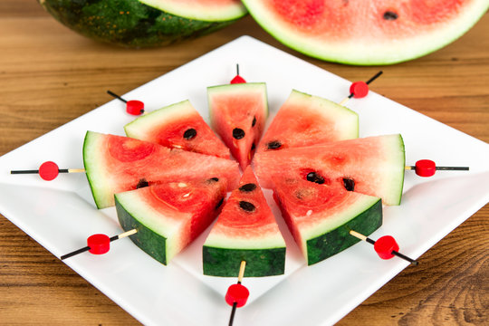 Close up of watermelon slices