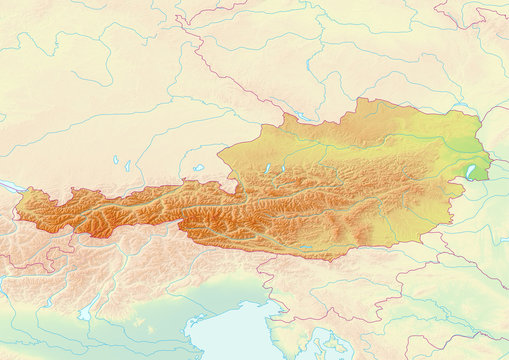 Karte von Österreich ohne Beschriftung