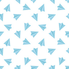 Vector flat minimalistic paper planes seamless pattern