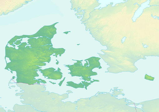 Karte von Dänemark ohne Beschriftung