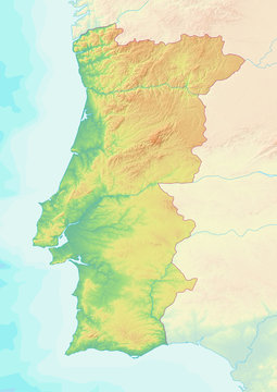 Karte von Portugal ohne Beschriftung