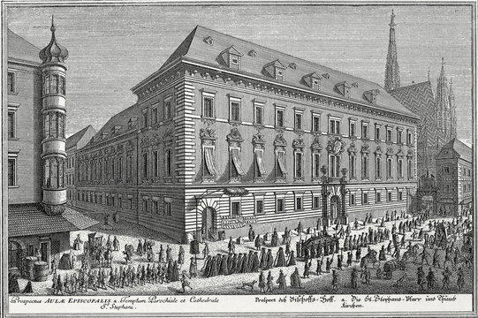 Wien, Erzbischöfliches Palais um 1725, Kupferstichvorlage