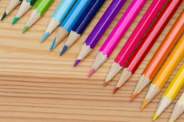 multicolored crayons composition