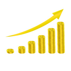 money gold graph coin vector