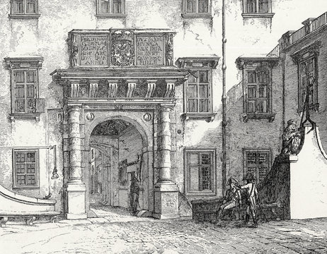 Wien, Schweizertor um 1826, Kupferstichvorlage