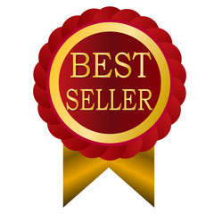 best seller best quality badge red gold