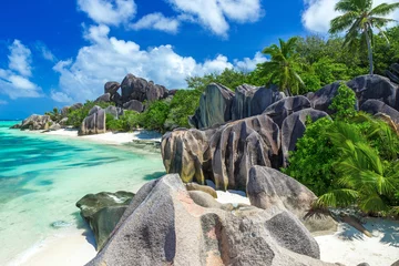 Photo sur Plexiglas Anse Source D'Agent, île de La Digue, Seychelles Tropical Paradise - Anse Source d'Argent - Beach on island La Digue in Seychelles