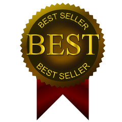best seller gold badge ribbon