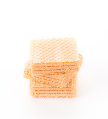 orange wafer on white background