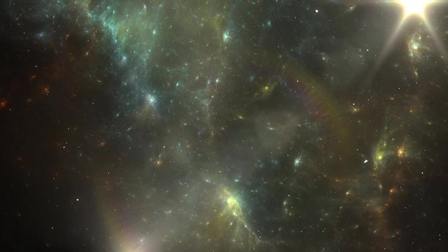 Flying in Space. Animation Stars Background
