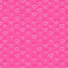 Seamless pattern with hearts