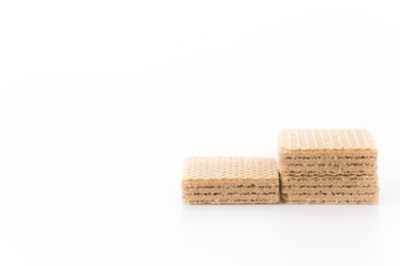 coffee wafer on white background