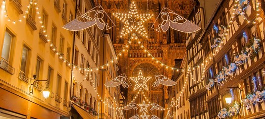 Marché de Noël à Strasbourg, Alsace - obrazy, fototapety, plakaty