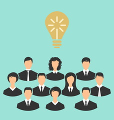 Group of business people gather together, birth of the brilliant