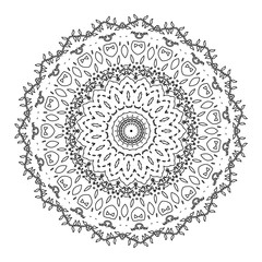 Vector Beautiful Deco Black Mandala.