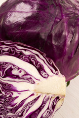 Obraz premium red cabbage on a wood