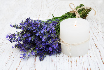 Lavender and candle