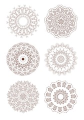 Henna tattoo doodle vector elements on white background