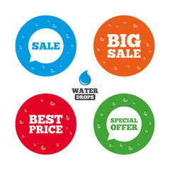 Sale icons. Special offer speech bubbles symbols
