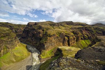 Fototapeta na wymiar Markarfljótsgljúfur Canyon, Hochland, Island