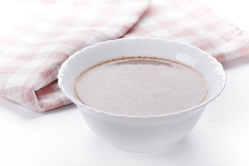 Mushrooms cream soup with agaric