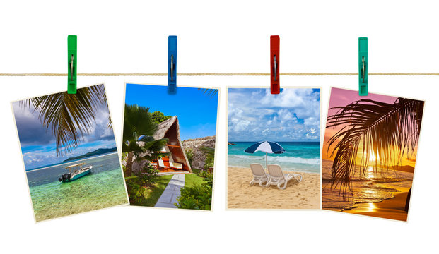 Vacation beach photography on clothespins