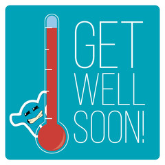 get well soon over color background