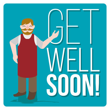 get well soon over color background