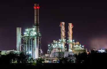 Obraz na płótnie Canvas Twilight photo of power plant