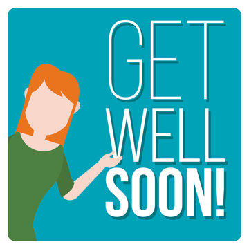 get well soon over color background