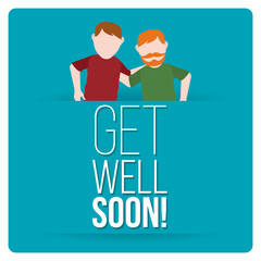 get well soon over color background
