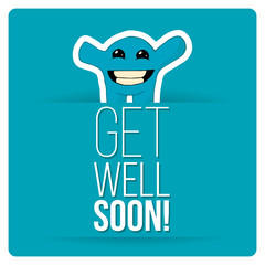 get well soon over color background
