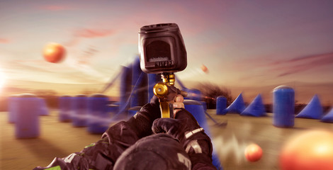 Paintball Game Action