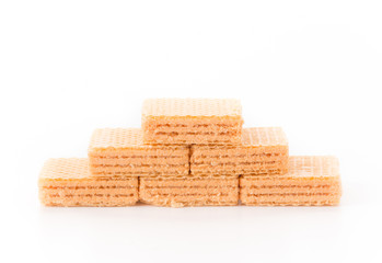 orange wafer on white background