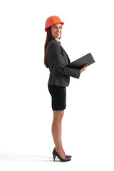 businesswoman looking at camera