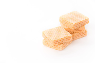 orange wafer on white background