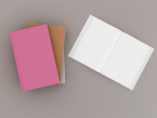 Empty color book mockup template on gray background