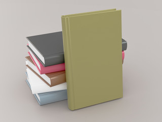 Empty color book mockup template on gray background